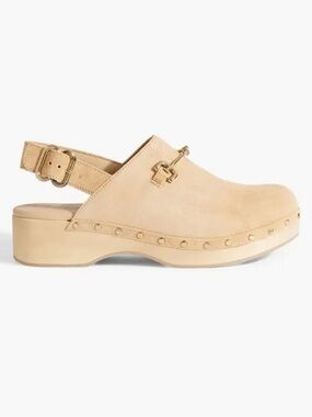 Sam Edelman Beige Slingback Clog with Gold Accents